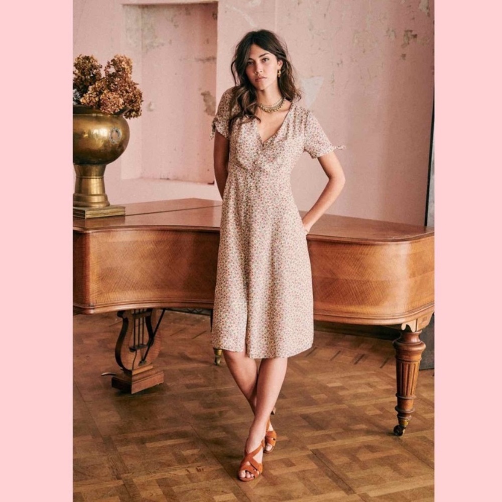Sezane- Vic Dress Button Down Floral